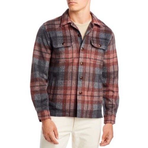 Rails Viggo Crimson Shadow Plaid Wool Blend Shirt Jacket Shacket Mens Large